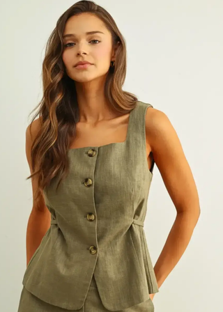 Extra Olive Set Vest Top