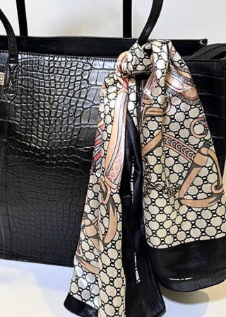 Midnight Links Silk Scarf