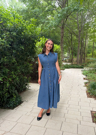 Madison Gingham Midi Dress