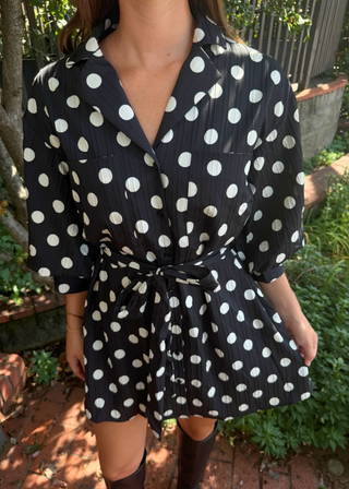 Spot On Belted Shirt Dress