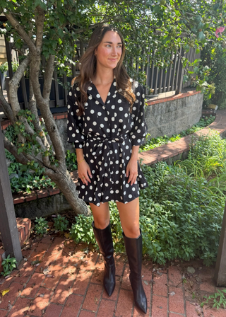 Spot On Belted Shirt Dress